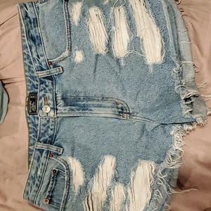 Abercrombie high rise distressed jeans